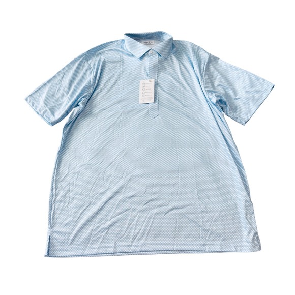 Collars & Co. Other - Men's Polo Shirt in Light Blue with Subtle Pattern